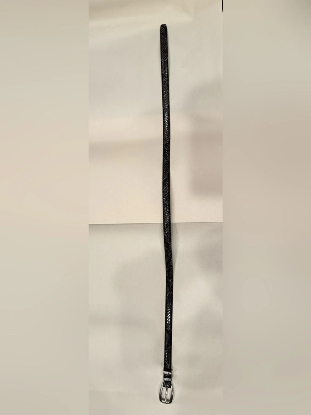 Brighton Women’s Vintage Black Snakeskin Print‎ Belt Size M30 C3603 Silver Tone